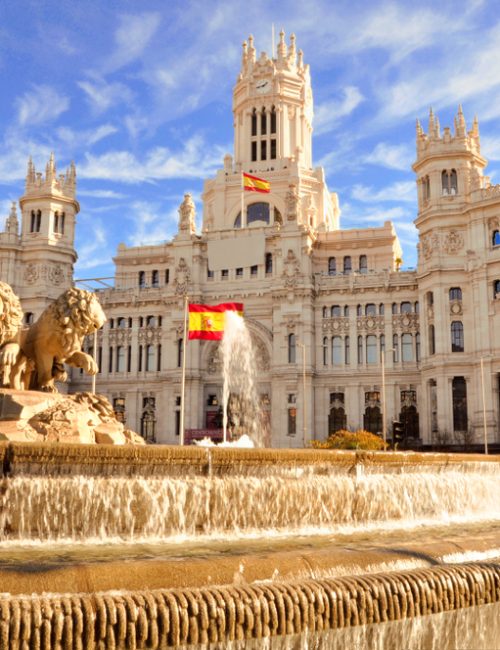 The,Famous,Cibeles,Fountain,In,Madrid,,Spain